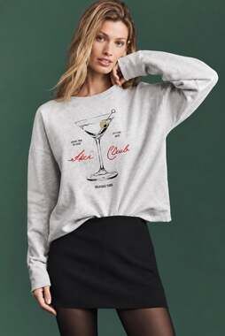 Anthropologie Plus Maeve x Jordan Nickson Ski Club Graphic Sweatshirt Size 2X